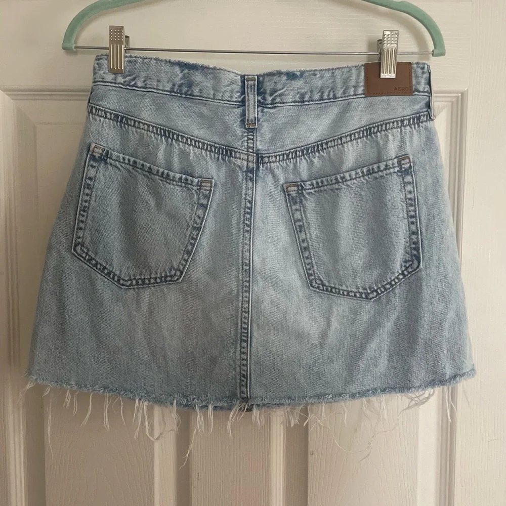 Aeropostale Faded‎ Blue Button-Up Mini Skirt